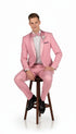 Men’s Rose Pink Tuxedo Suit – Slim Fit 2-Piece Wedding, Prom & Formal Wear Set