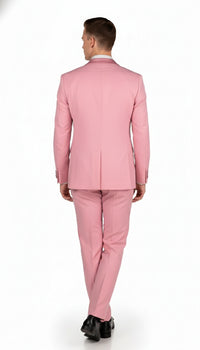 Men’s Rose Pink Tuxedo Suit – Slim Fit 2-Piece Wedding, Prom & Formal Wear Set