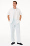 Men’s Sky Blue Two-Piece Short Sleeve Shirt and Pants Set – Casual Summer Outfit