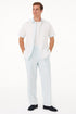 Men’s Sky Blue Two-Piece Short Sleeve Shirt and Pants Set – Casual Summer Outfit