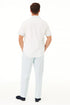 Men’s Sky Blue Two-Piece Short Sleeve Shirt and Pants Set – Casual Summer Outfit