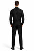 Mens Luxury Black Wool Two-Piece Leisure Walking Suit