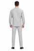 Mens Luxury Grey Wool Two-Piece Leisure Walking Suit