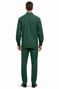 Mens Luxury Hunter Green Wool Two-Piece Leisure Walking Suit