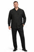 Mens Luxury Black Wool Two-Piece Leisure Walking Suit