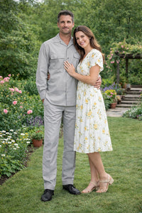 Mens Luxury Grey Wool Two-Piece Leisure Walking Suit