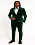 Men’s Emerald Green Velvet Suit – Slim Fit Tuxedo for Weddings, Prom, and Red Carpet Events