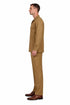 Mens Luxury Caramel Wool Two-Piece Leisure Walking Suit