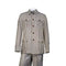 Men's 2 piece Sets Casual Leisure walking suit in Brown and white seersucker