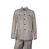 Men's 2 piece Sets Casual Leisure walking suit in Brown and white seersucker