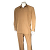 Men's 2 piece Sets french front Walking Suit in light brown