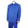 Men's 2 piece Sets long sleeve diamond plaid Walking Suit in Royal blue
