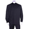 Men's 2 piece Sets long sleeve mandarin collar casual leisure set in navy