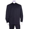 Men's 2 piece Sets long sleeve mandarin collar casual leisure set in navy