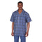 Men's 2 piece Sets mini Plaid Walking suit in blue