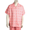 Men's 2 piece Sets mini plaid casual leisure walking suit in Pink