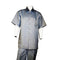Men's 2 piece Sets short sleeve Alligator print walking suit in Navy