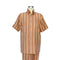Men's 2 piece Sets short sleeve casual leisure walking suit in camel
