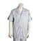 Men's 2 piece Sets short sleeve leisure set walking suit in grey diagonal pinstripe