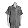 Men's 2 piece Sets short sleeve leisure set walking suit in metallic charcoal grey