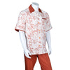 Men's 2 piece Sets splatter print leisure walking suit in rust