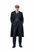 Men's Black Collar Viscose Lining Peaky Blinders Suit - Peaky Blinders Outfit + Overcoat + Hat (Peaky Blinder Custome)