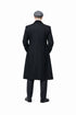 Men's Black Collar Viscose Lining Peaky Blinders Suit - Peaky Blinders Outfit + Overcoat + Hat (Peaky Blinder Custome)