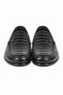 Men’s Black Genuine Crocodile and Calfskin Leather Slip-On Dress Shoes