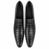 Men’s Black Genuine Crocodile and Calfskin Leather Slip-On Dress Shoes