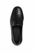Men’s Black Genuine Crocodile and Calfskin Leather Slip-On Dress Shoes