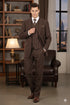 Men’s Brown Pinstripe 3-Piece Suit