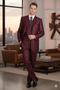 Men’s Burgundy 3-Piece Suit – Burgundy