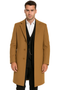 Men’s Camel Overcoat – Classic Single Breasted Wool Long Coat with Peak Lapel