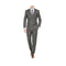 Men's Double Breasted Bold Stripe Peak Lapel Olive Slim Fit Suits
