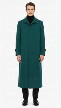 Men’s Full-Length Green Overcoat