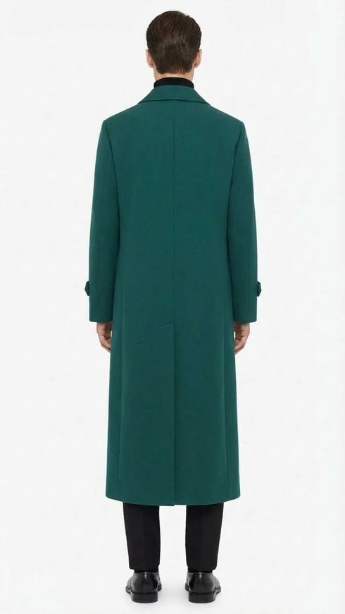 Men’s Full-Length Green Overcoat