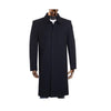 Men's Gray Overcoat - Grey Wool Topcoat Closure Knee Length Collared Wool Coat