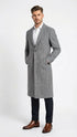 Men’s Grey Herringbone Overcoat