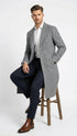 Men’s Grey Herringbone Overcoat