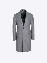 Men’s Grey Herringbone Overcoat