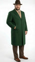 Men’s Hunter Green Full-Length Wool Overcoat