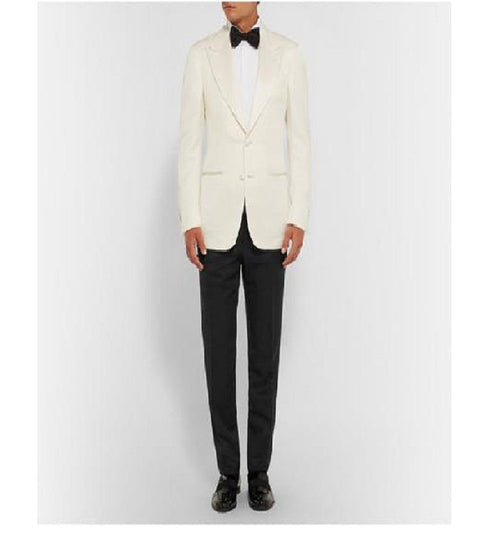 Men's James Bond Outfit Dinner Two Piece Ivory Tuxedo