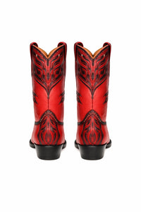 Men's King Exotic Genuine Sharkskin Boots 3x Toe Burnished Red (495v20912)
