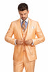 Men’s Orange Sharkskin Tuxedo Suit – Slim Fit 3-Piece Wedding & Prom Style