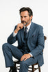 Men’s Saphire Steel Blue 3-Button Suit