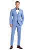 Men’s Smoke Blue Pinstripe 3-Piece Suit – Two Button Vintage Style with Wide Notch Lapel & Vest