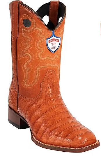 Men's Wild West Caiman Belly Skin Rodeo Toe Boots 281882