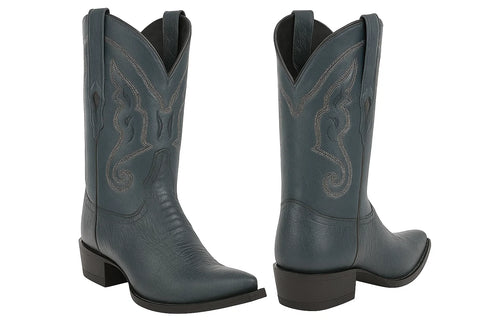 Men's Wild West Ostrich Leg Skin J Toe Boots 29905