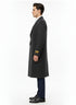 Mens Full Length Wool and Cashmere Overcoat - Winter Topcoats - Black Coat