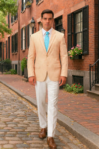 Striped seersucker Orange Blazer